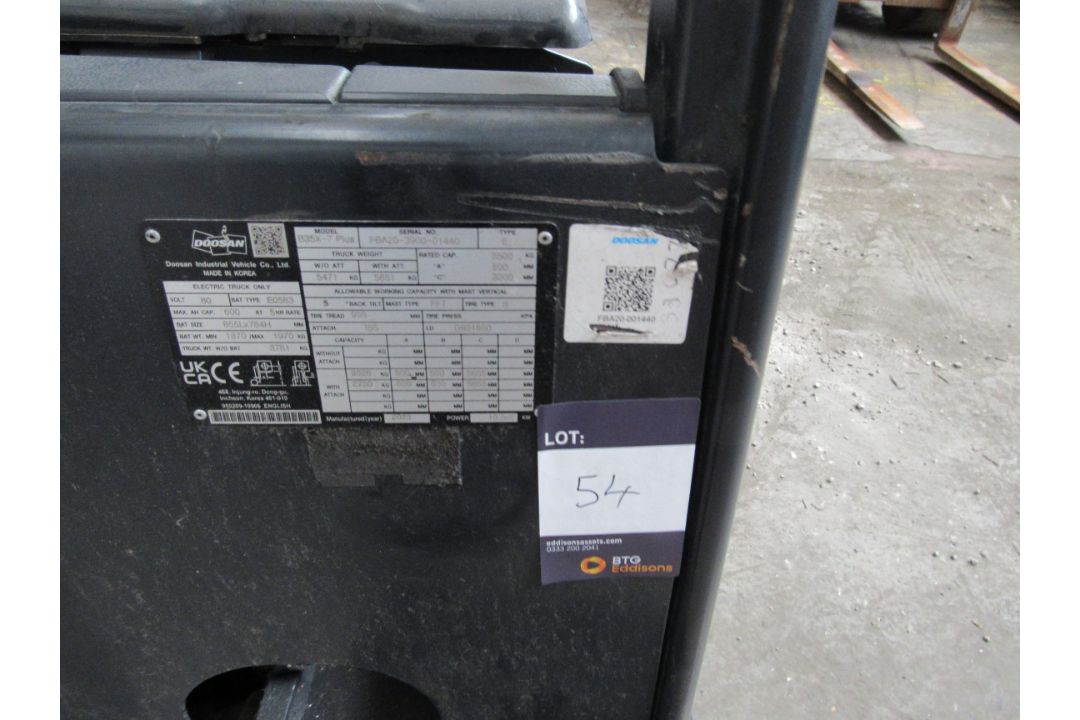 Doosan B35X-7 Plus electric forklift shell, Serial Number FBS20-3900-01440, 2023, No Battery or Mast - Image 8 of 8
