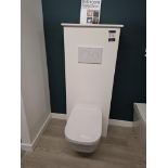 Roca the Gap floating back to wall toilet and button