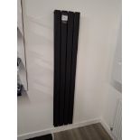 Wall mounted four panel radiator in matt black 300mm(w) 1600(h)