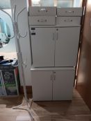 2 x 2 door cabinets and coat stand (contents not included)