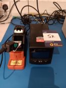 JBC Di-2d soldering control unit with JBC AM-SB soldering stand and JBC PA120 micro tweezers