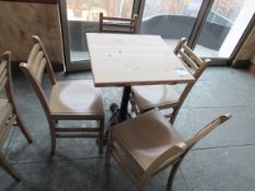 Square bistro table 60cm with 4 chairs
