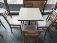 Square bistro table 60cm with 4 chairs