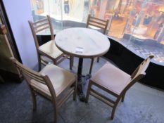 Round bistro table 60cm with 4 chairs