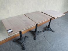 3 Square caf� tables 60cm