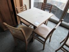 Square bistro table 60cm with 4 chairs