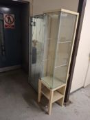 2 glass display cabinets