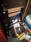 Salt spreader, extension reels, transformer, pipe bender & drain rods, etc