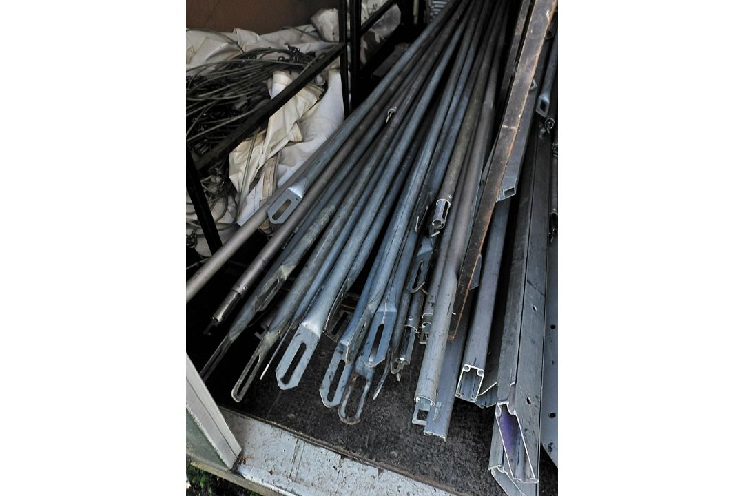 Contents of 3 containers comprising components of large marquee ...