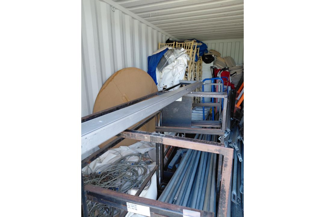Contents of 3 containers comprising components of large marquee ...