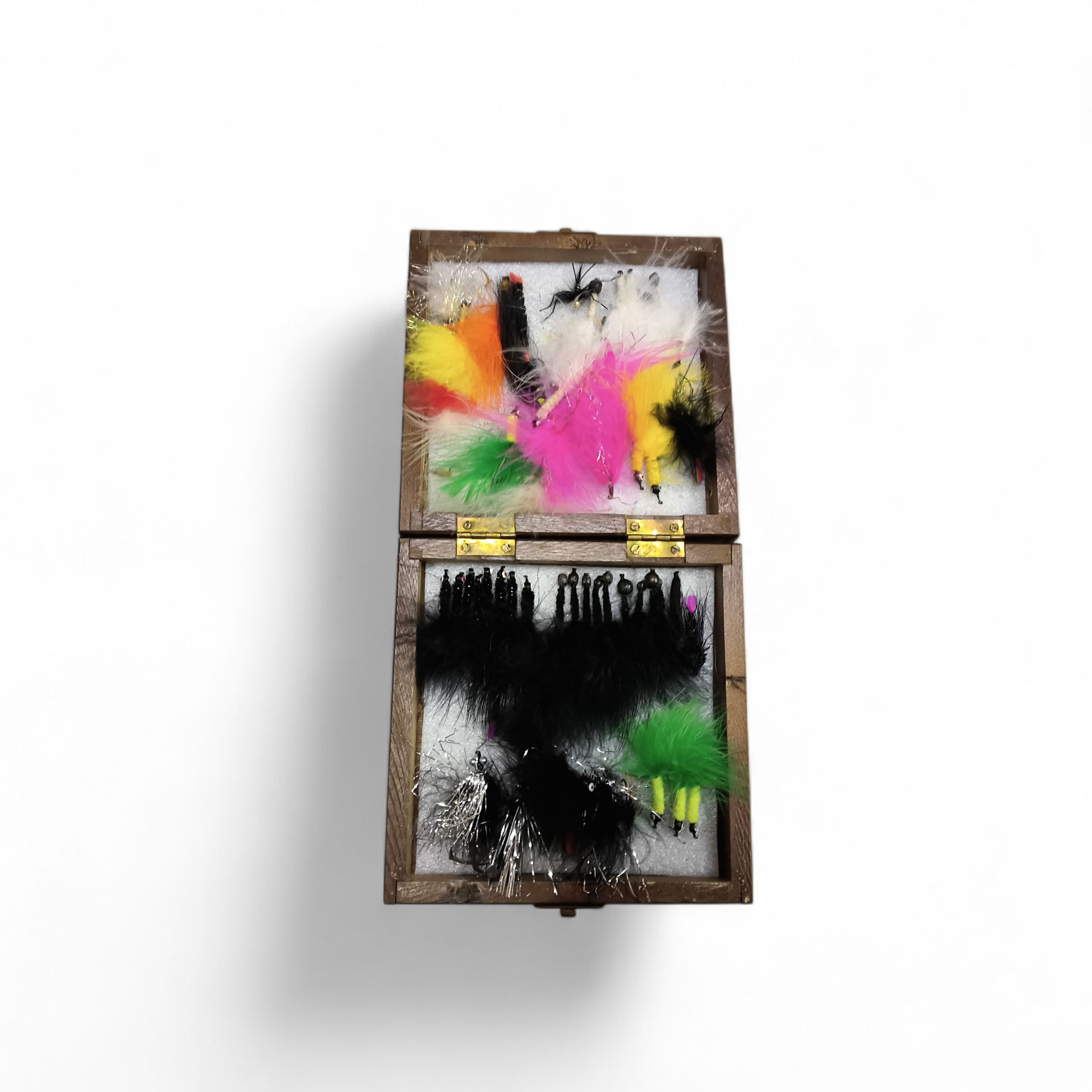 Two Vintage Double Boxes, one with nearly 300 trout and salmon lures, the other with over 100 game - Image 2 of 4