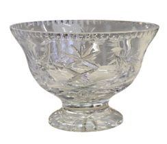 A substantial cut crystal footed centrepiece bowl, with hobstar, fan and diamond cut decoration,