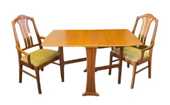 Parker Knoll "Legate" Teak Drop-Leaf Dining Table and Pair of Matching Dining Armchairs,the table