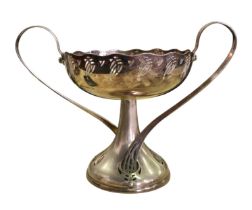 A WMF Art Nouveau Jugendstil silver-plated tazza centrepiece, circa 1900 the shallow circular bowl