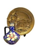 A Wardle Art Pottery Jug, Believed Designed by Frederick A. Rhead, and a Studio Pottery Relief