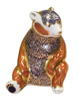 Royal Crown Derby ‘Honey Bear’ Paperweight, Gold Stopper, introduced in 1993, modelled by Robert