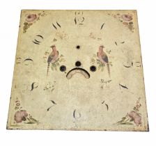 George III James Wilson of Birmingham Painted Longcase Clock Dial, the 14-inch square iron dial