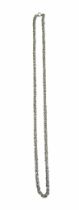 A fine 925 Silver Byzantine Link Necklace, The substantial 28-inch necklace formed from closely