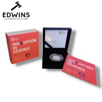 A Royal Mint Rosalind Franklin 2020 50p Silver Proof Coin. Celebrating innovation for science and