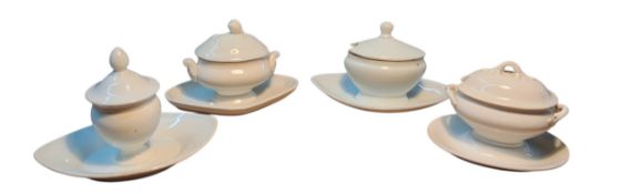 A late 19th century French blanc de chine urnualar mustard pot and cover, integrated stand, 12cm