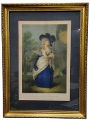 After Sir Thomas Gainsborough, British, 1727-1788, Georgiana Duchess of Devonshire,  coloured