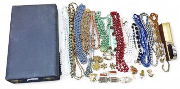 Fashion Jewellery - beads, brooches, earrings and clips;   Morocco case