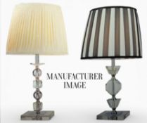 A Hh Collection NOS contemporary table lamp, complete with bulb and pleated lampshade, 57H x 33cms