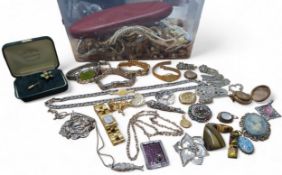 A Gucci 2305L goldplated lady's watch, quartz movement, n/w; a Sterling silver and enamel