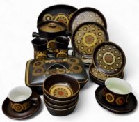 A Denby Arabesque dinner ware, comprising rounded rectangular tureen and cover, casserole pot and