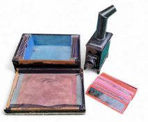 The Standard EP magic lantern,  by Ernst Plank in original wooden box with lens and slides