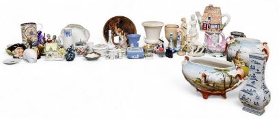 Wedgwood Jasperware;   Coalport The Master's House cottage;   Aynsley Wild Tudor;   Belgium vase and