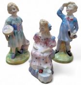 Royal Doulton figures - My Pretty Maid, HN2064; Little Boy Blue HN2062;  Curly Locks HN2049 (3)