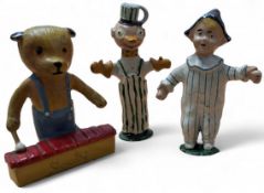 Luntoy lead figures - Sooty, Billy the Bean and Andy Pandy c.1950's - 60's