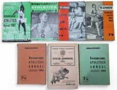 Athletics interest - International Athletics Annual, 1953, 1954, 1956, 1957, 1958 and 1961;