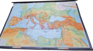 Cartography - a large school wall map, Das Romische Weltreich, (The Roman Empire) by Prof.