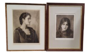 John Collier, by, T Hamilton Crawford, after, Portrait of a Lady, wearing a fur lined dress,