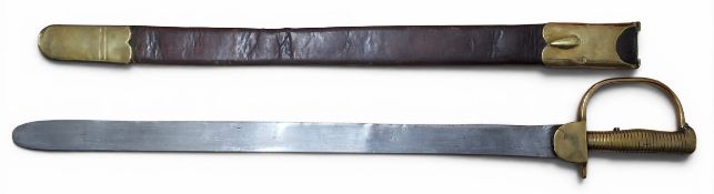 An early 19th century British second pattern Baker sword bayonet, 57cm single edged blade complete