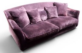 A large Darcy model sofa, in glamour mulberry, 220cm long, 97cm high