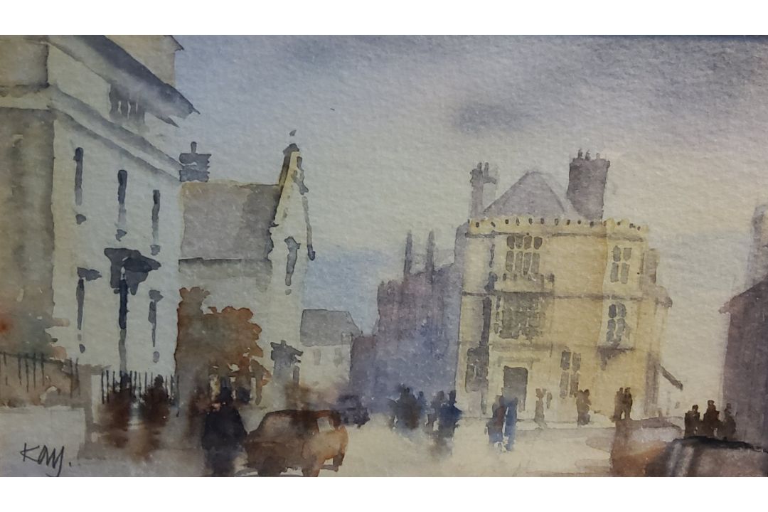 'Kay', 20th century, The Peacock, at Owler Bar, signed, watercolour, 15cm x 24.5cm;  others, - Image 4 of 5