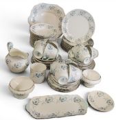 An Aynsley Las Palmas tea and dessert service, for twelve, comprising two bread and butter plates,