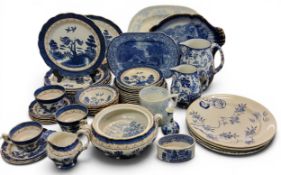 Blue and White - Booths Real Old Willow dinner and tea ware;   James Kent Ye Old Foley Ware meat