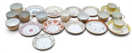 English Porcelain - a Derby saucer, pattern 135, puce mark, c.1790;   a Barr Worcester Bluebell
