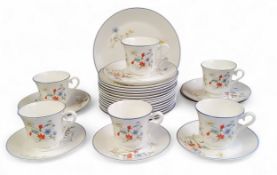 A Royal Albert Summer Breeze tea service, comprising six cups, three smaller saucers, four larger