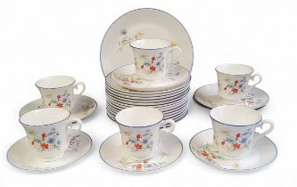 A Royal Albert Summer Breeze tea service, comprising six cups, three smaller saucers, four larger