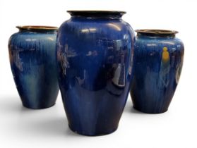 A Bourne Denby Danesby Ware Electric Blue pattern ovoid vase, 27cm high, printed mark;   a similar