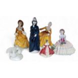 A Royal Doulton figure, Day Dreams, HN1731;   others, Kirsty, HN2381; Sandra, HN2275;   Masque,