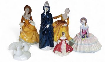 A Royal Doulton figure, Day Dreams, HN1731;   others, Kirsty, HN2381; Sandra, HN2275;   Masque,