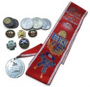 A British United Order of Odd Fellows Executive Council medal with embroidered ribbon/sash; two