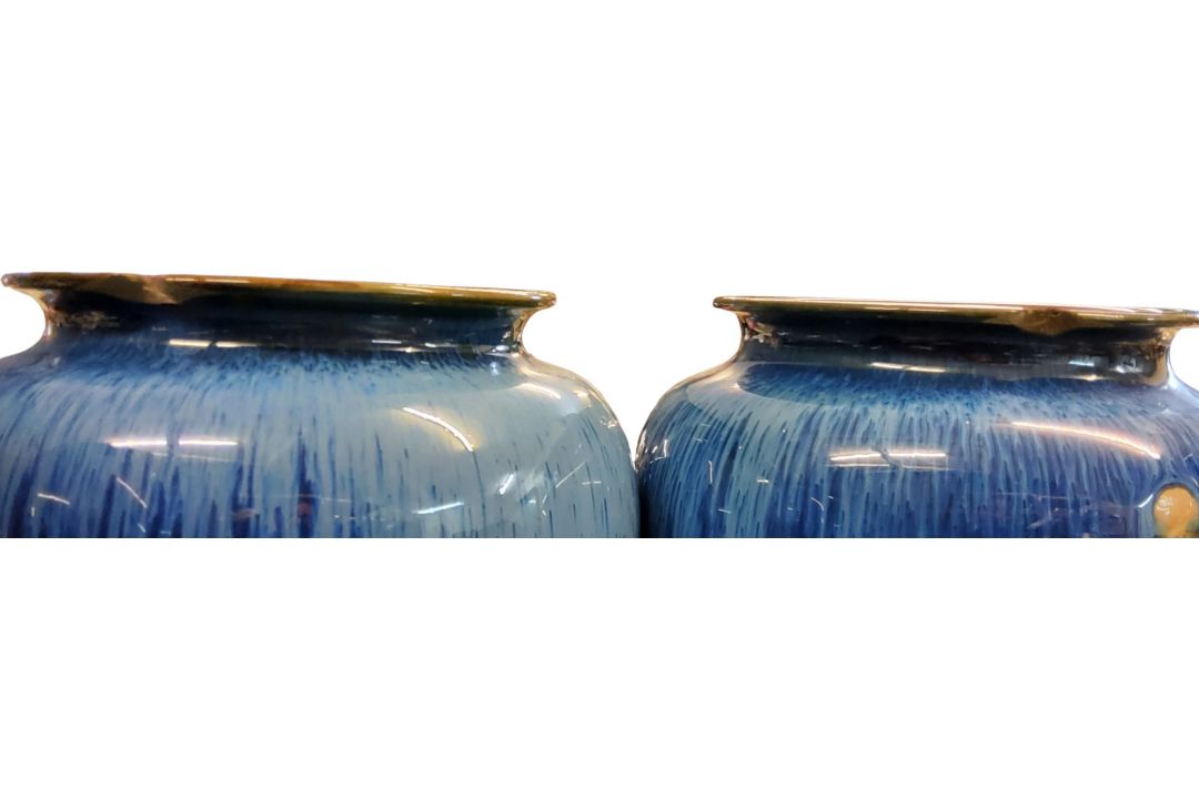 A Bourne Denby Danesby Ware Electric Blue pattern ovoid vase, 27cm high, printed mark;   a similar - Image 3 of 3