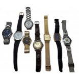 An Accurist gentleman's stainless steel wrist watch model no. MB419, quartz movement, blue dial,